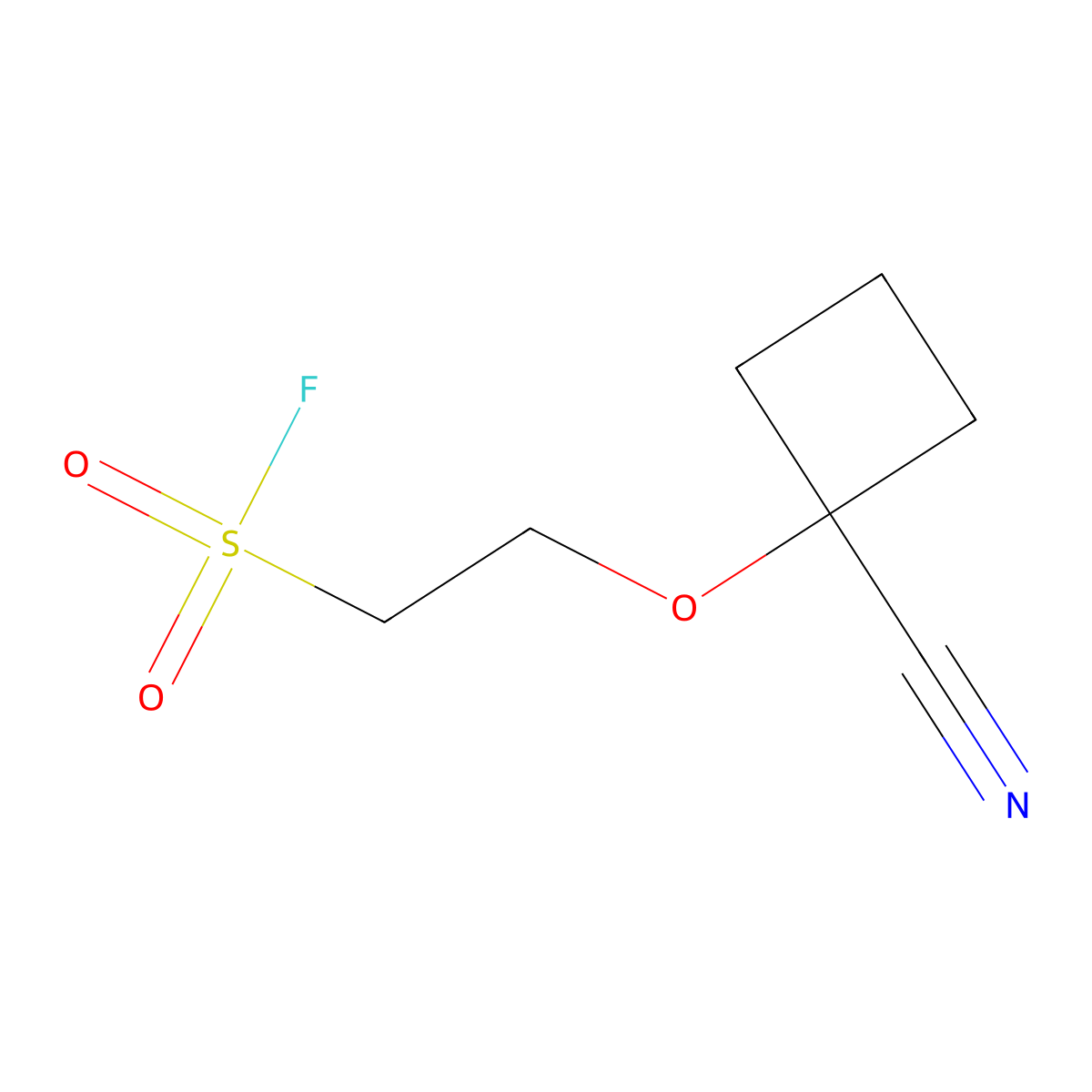 2-(1-Cyanocyclobutoxy)ethane-1-sulfonyl fluoride molecular structure, CAS 2385981-74-6