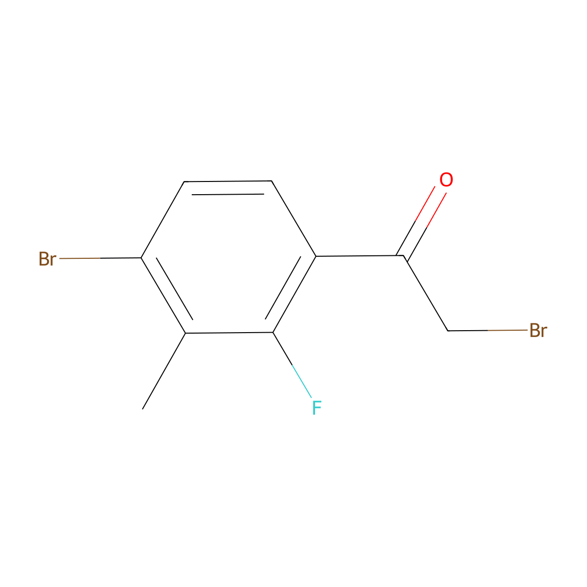 2-Bromo-1-(4-bromo-2-fluoro-3-methylphenyl)ethanone molecular structure, CAS 2385985-21-5