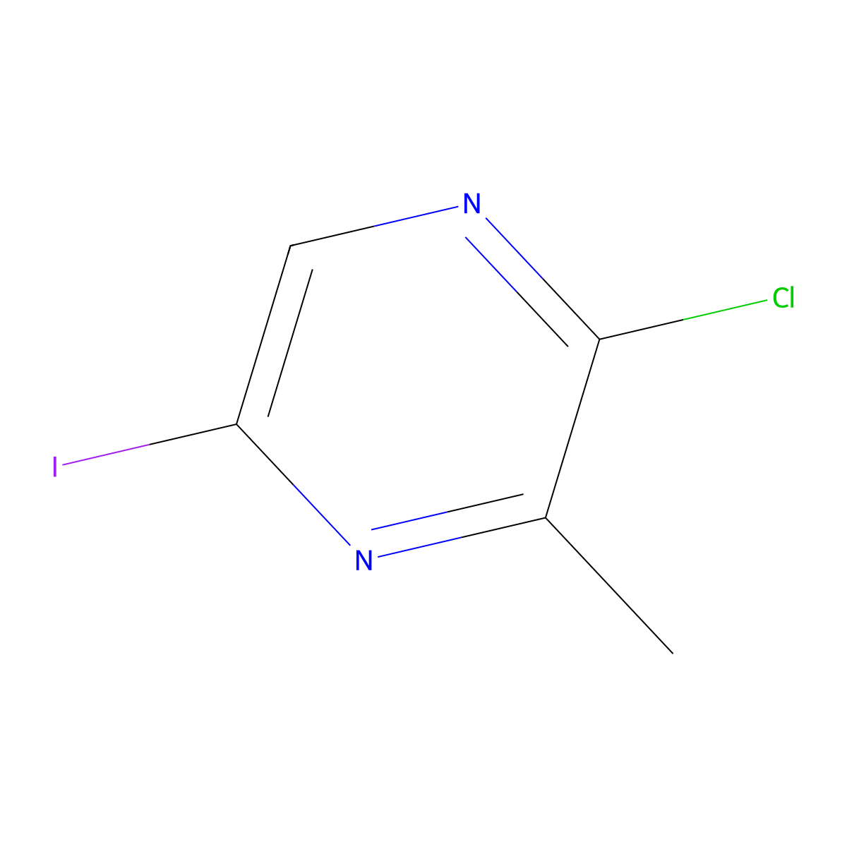2-Chloro-5-iodo-3-methyl-pyrazine molecular structure, CAS 2385987-24-4