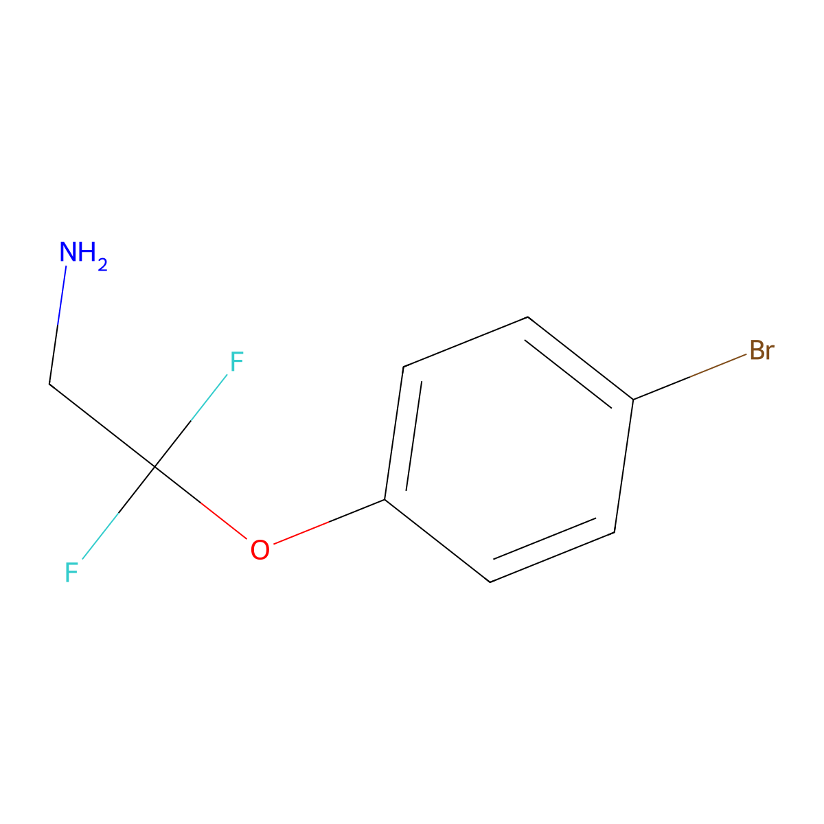 2-(4-Bromophenoxy)-2,2-difluoroethan-1-amine molecular structure, CAS 2385989-45-5