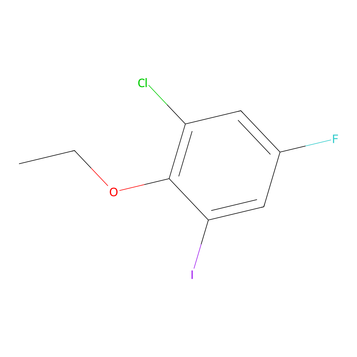 1-Chloro-2-ethoxy-5-fluoro-3-iodobenzene molecular structure, CAS 2385991-21-7