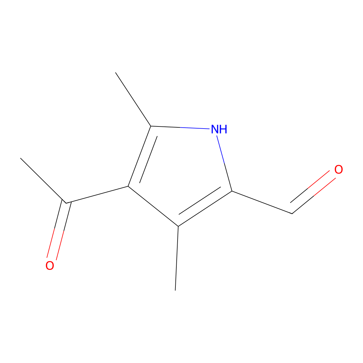 4-Acetyl-3,5-dimethyl-1H-pyrrole-2-carboxaldehyde molecular structure, CAS 2386-30-3