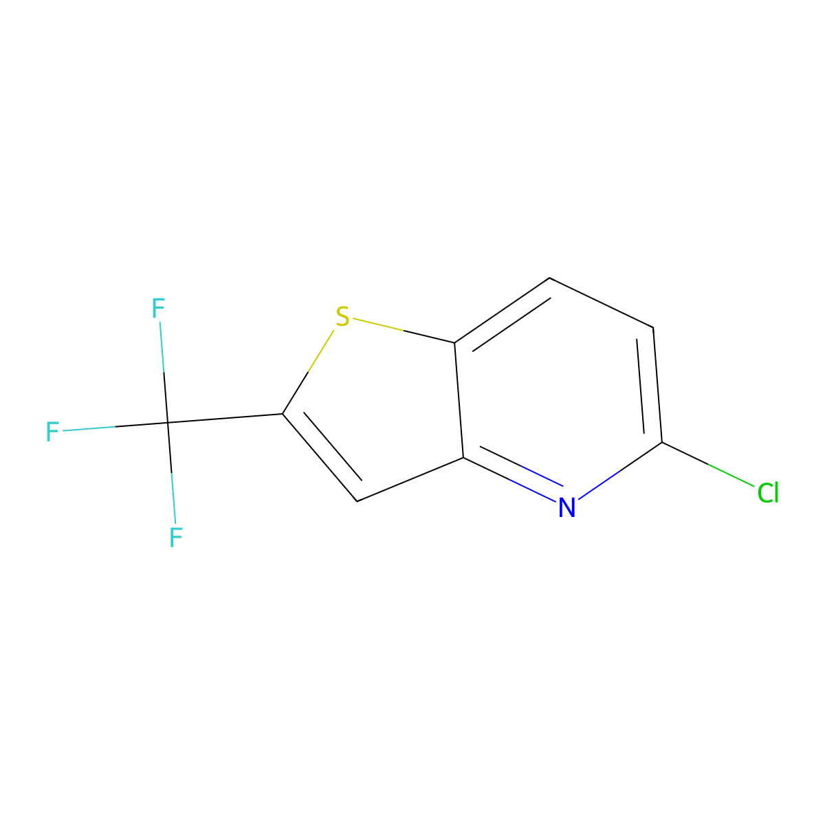 5-Chloro-2-(trifluoromethyl)thieno[3,2-b]pyridine molecular structure, CAS 2386000-06-0