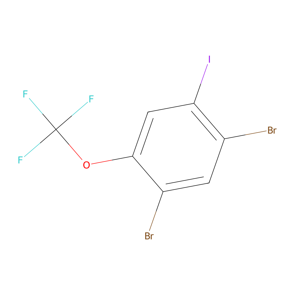 1,5-Dibromo-2-iodo-4-(trifluoromethoxy)benzene molecular structure, CAS 2386001-68-7