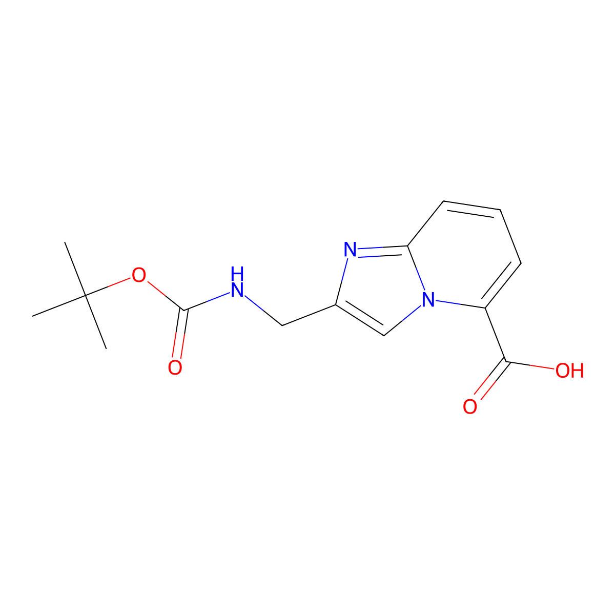 2-({[(Tert-butoxy)carbonyl]amino}methyl)imidazo[1,2-a]pyridine-5-carboxylicacid molecular structure, CAS 2386004-60-8