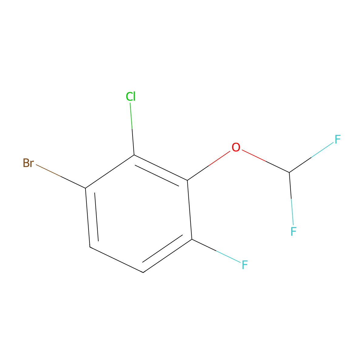 1-Bromo-2-chloro-3-(difluoromethoxy)-4-fluorobenZene molecular structure, CAS 2386010-19-9