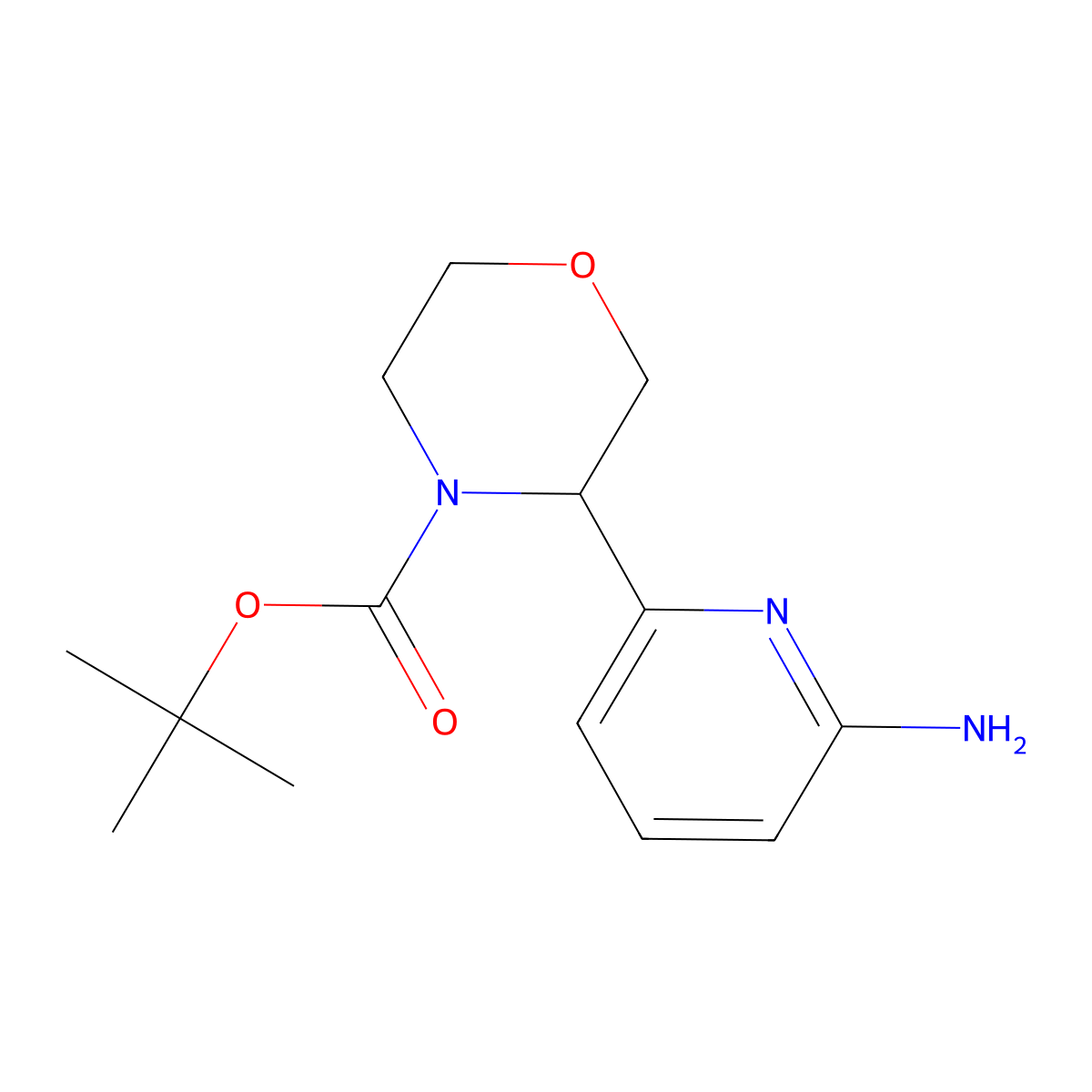 Tert-butyl 3-(6-aminopyridin-2-yl)morpholine-4-carboxylate molecular structure, CAS 2386017-86-1