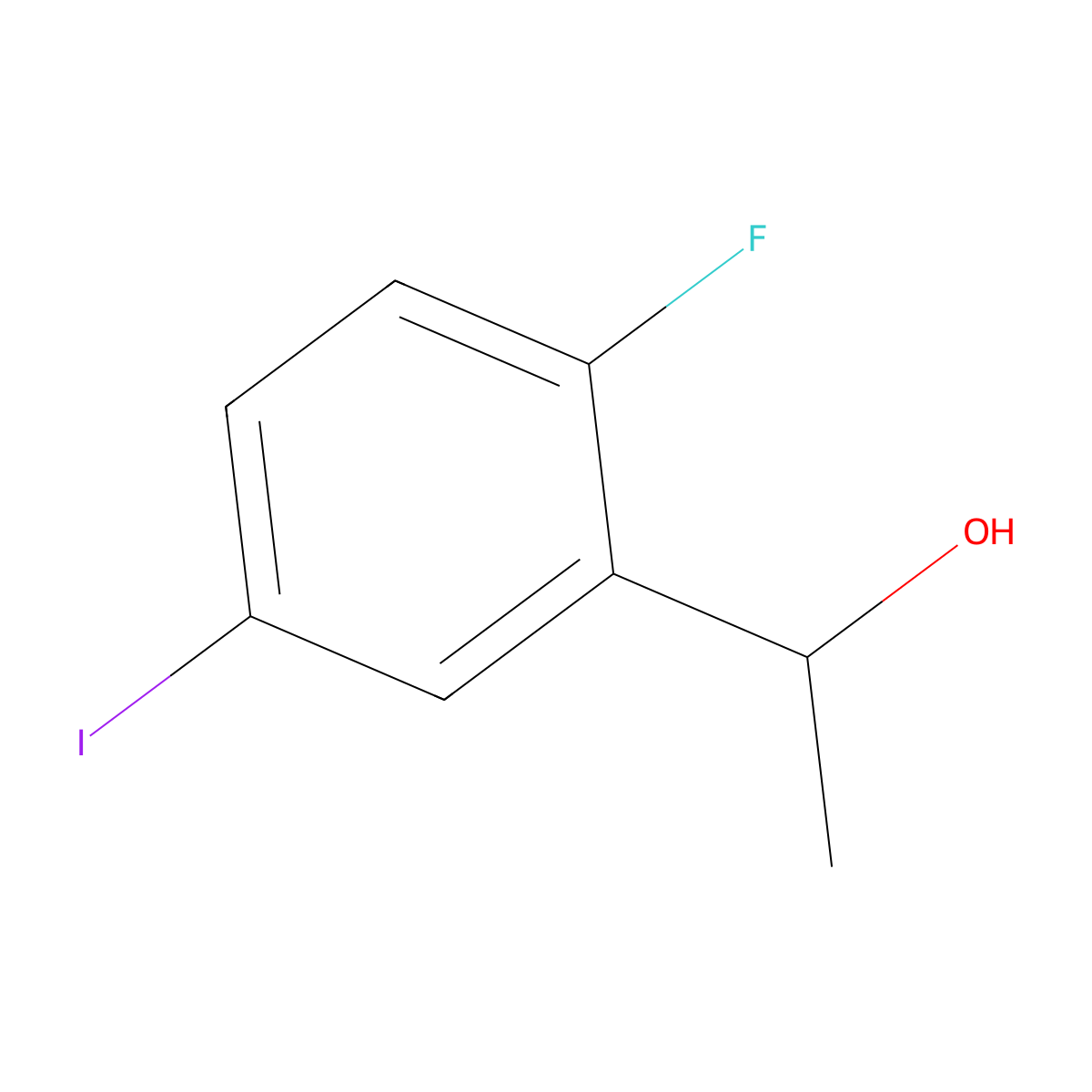 1-(2-Fluoro-5-iodophenyl)ethanol molecular structure, CAS 2386021-21-0