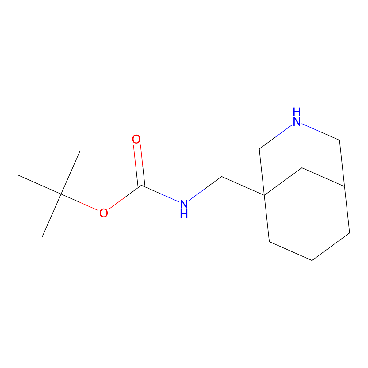 tert-butyl N-((3-azabicyclo(3.3.1)nonan-1-yl)methyl)carbamate molecular structure, CAS 2386023-55-6