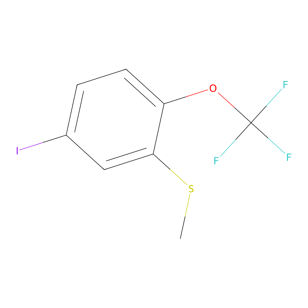 (5-Iodo-2-(trifluoromethoxy)phenyl)(methyl)sulfane molecular structure, CAS 2386031-95-2