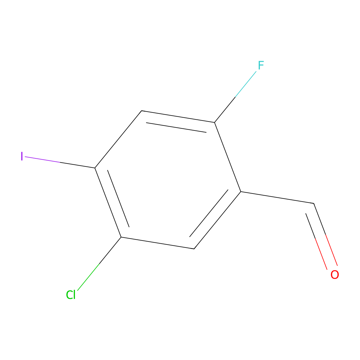 5-Chloro-2-fluoro-4-iodobenzaldehyde molecular structure, CAS 2386033-94-7