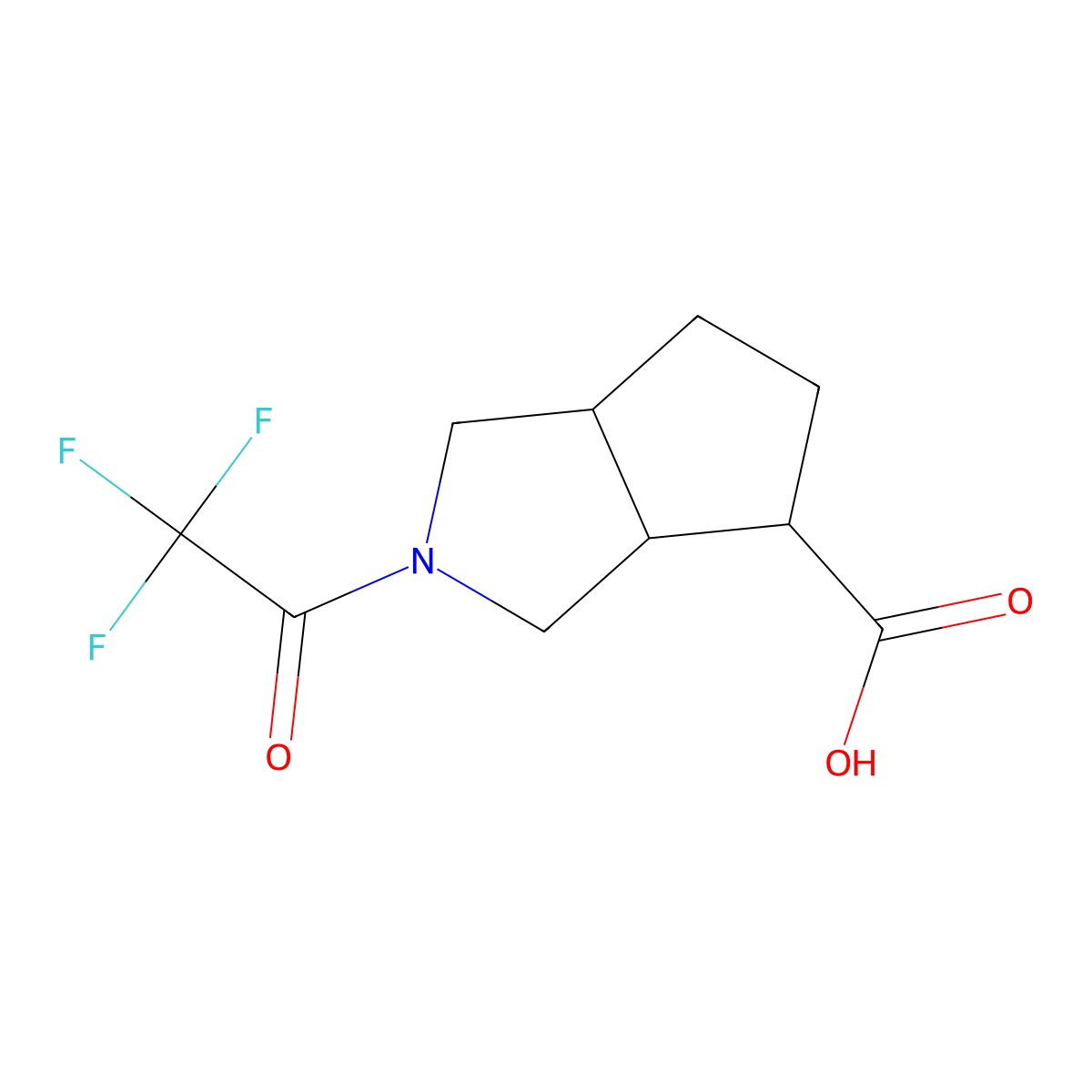 2-(Trifluoroacetyl)-octahydrocyclopenta[c]pyrrole-4-carboxylic acid molecular structure, CAS 2386033-95-8