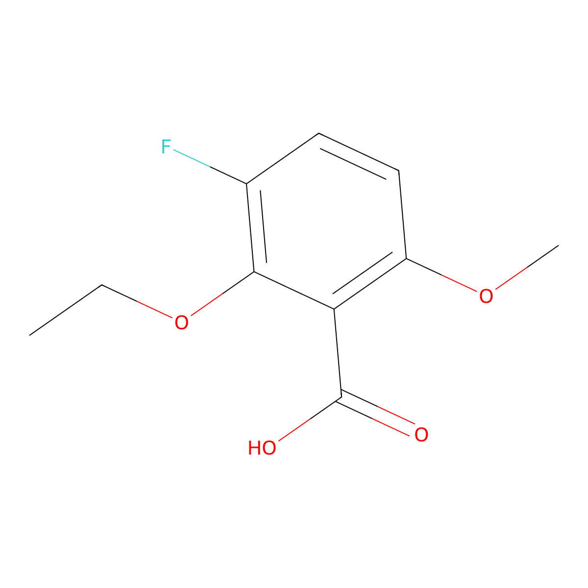 2-Ethoxy-3-fluoro-6-methoxybenZoic acid molecular structure, CAS 2386035-49-8