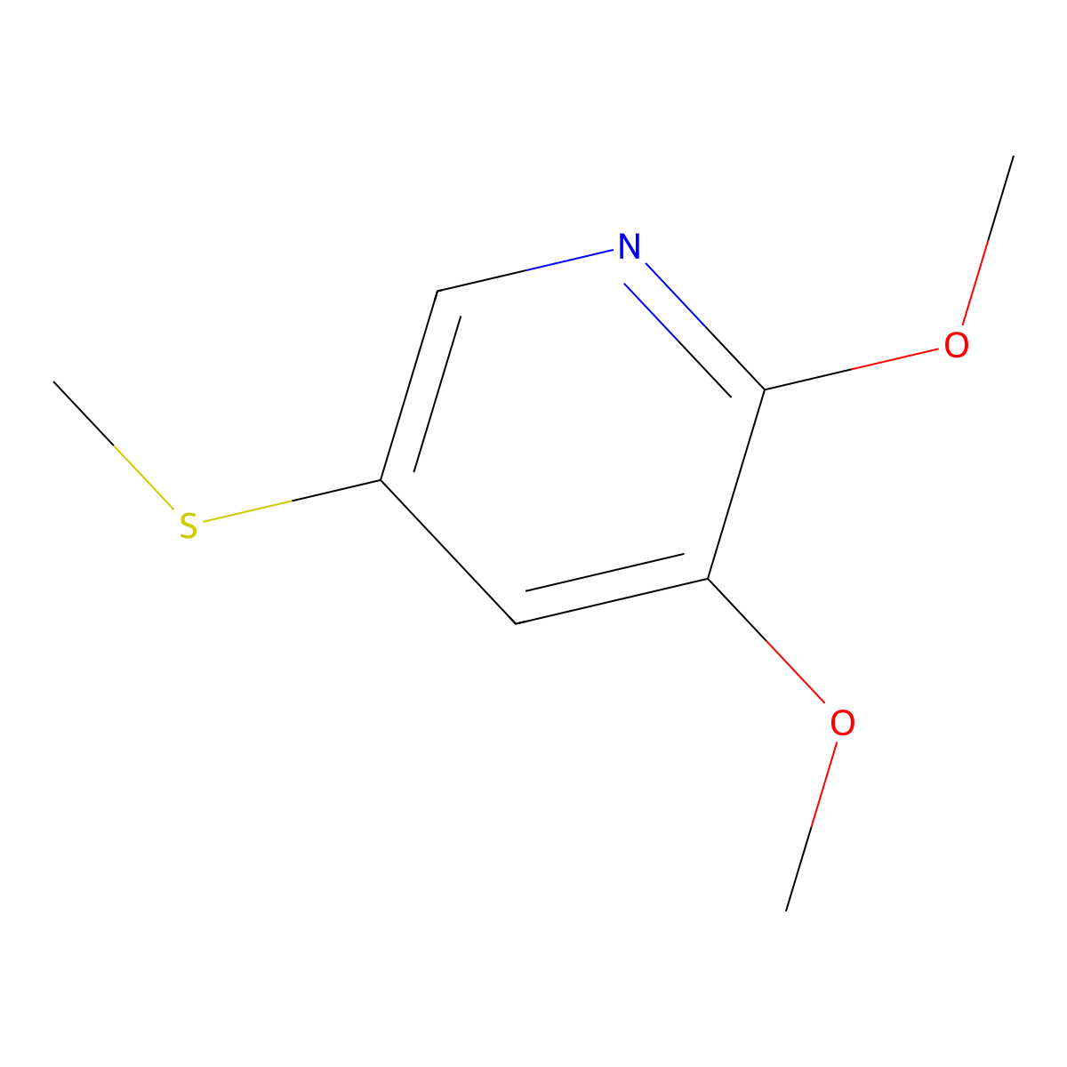 2,3-Dimethoxy-5-(methylthio)pyridine molecular structure, CAS 2386036-98-0