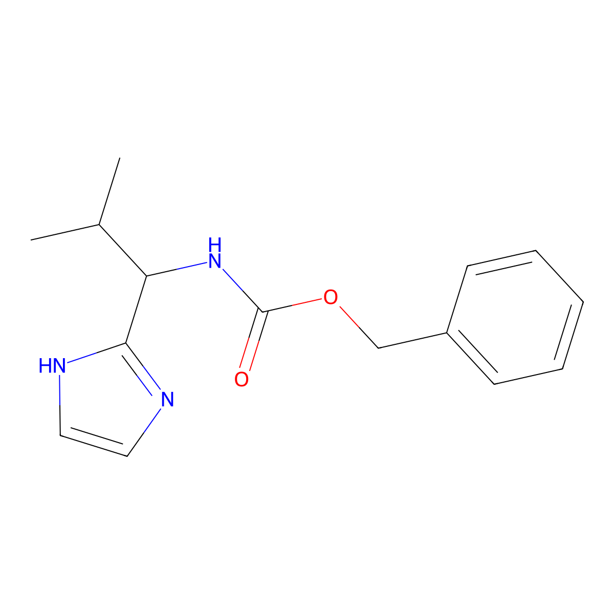 Benzyl (1-(1H-imidazol-2-yl)-2-methylpropyl)carbamate molecular structure, CAS 2386041-77-4