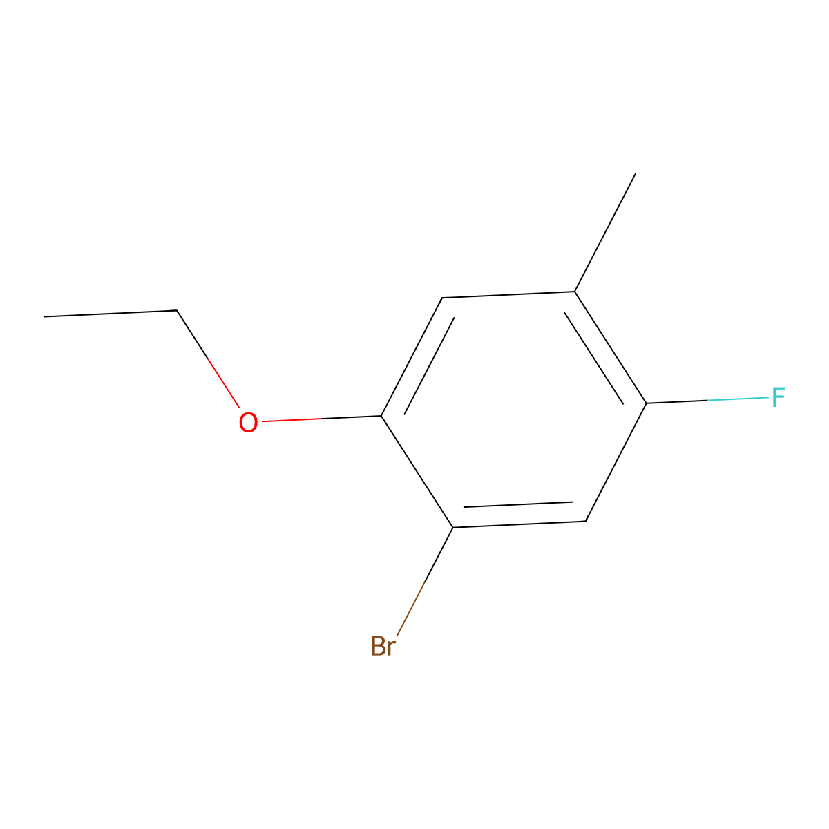 1-Bromo-2-ethoxy-5-fluoro-4-methylbenzene molecular structure, CAS 2386042-97-1