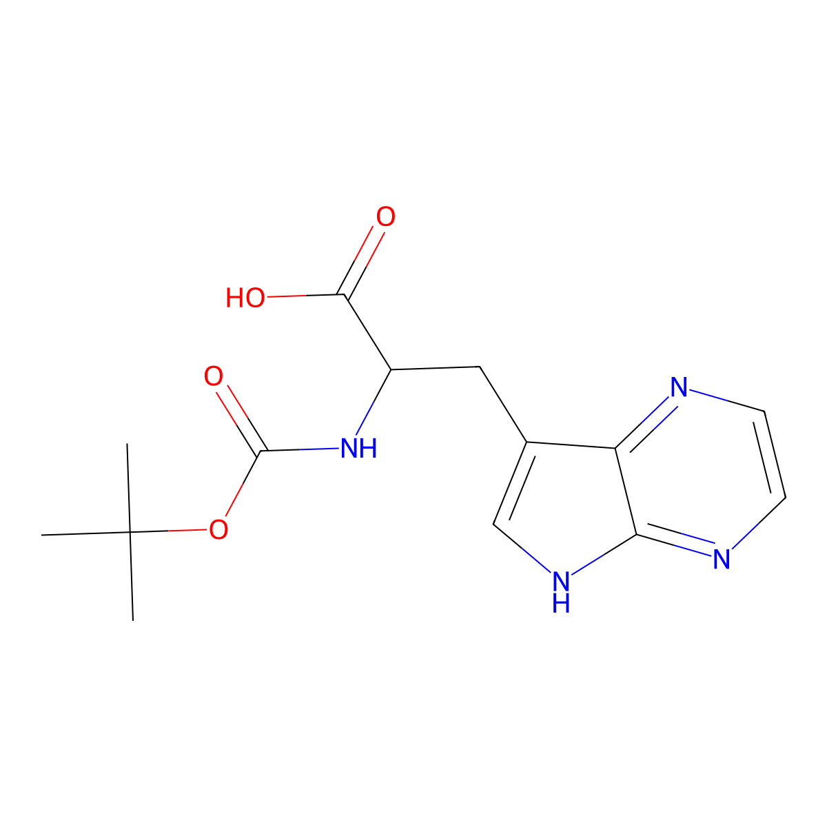 2-{[(tert-butoxy)carbonyl]amino}-3-{5H-pyrrolo[2,3-b]pyrazin-7-yl}propanoic acid molecular structure, CAS 2386044-27-3
