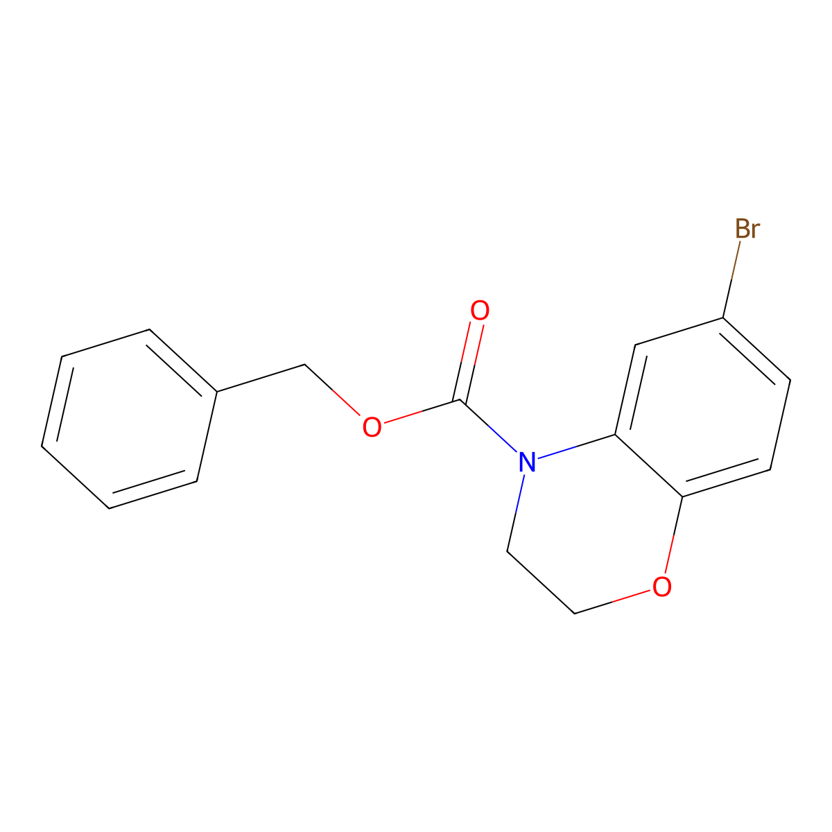 benzyl 6-bromo-3,4-dihydro-2H-1,4-benzoxazine-4-carboxylate molecular structure, CAS 2386056-27-3