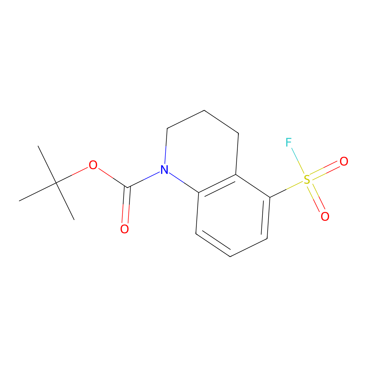 Tert-butyl 5-(fluorosulfonyl)-1,2,3,4-tetrahydroquinoline-1-carboxylate molecular structure, CAS 2386060-53-1