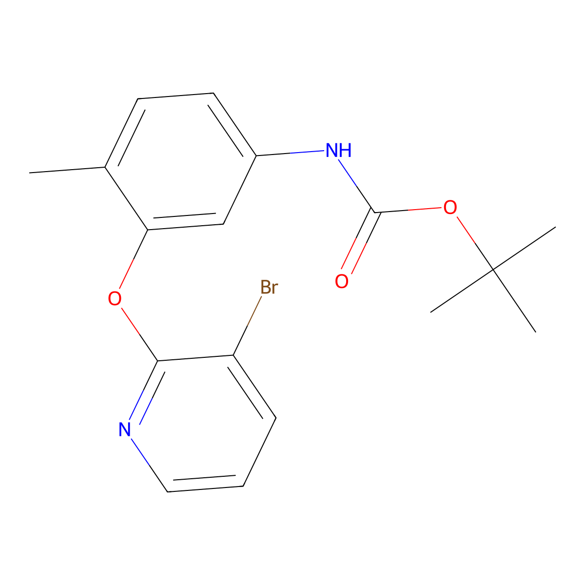 tert-butyl N-{3-[(3-bromopyridin-2-yl)oxy]-4-methylphenyl}carbamate molecular structure, CAS 2386063-19-8
