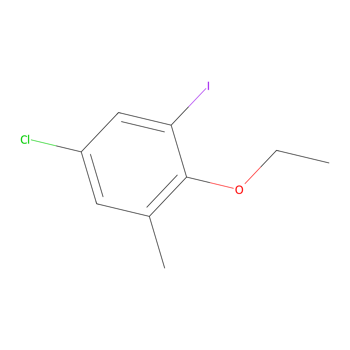 5-Chloro-2-ethoxy-1-iodo-3-methylbenzene molecular structure, CAS 2386066-92-6
