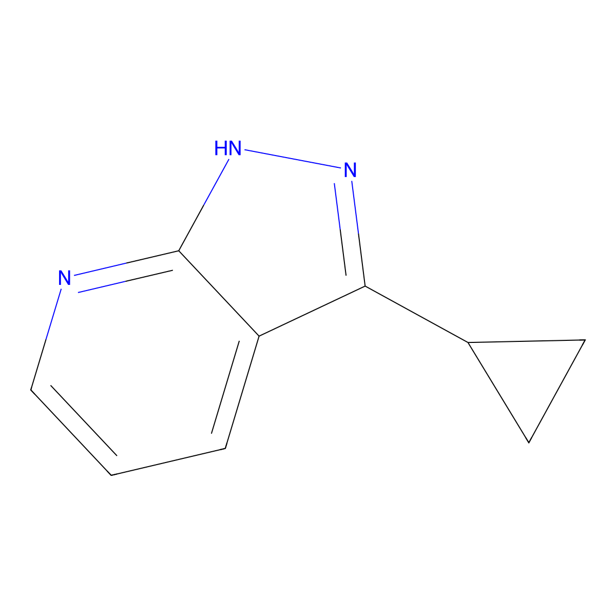 3-Cyclopropyl-1H-pyrazolo[3,4-b]pyridine molecular structure, CAS 2386070-77-3
