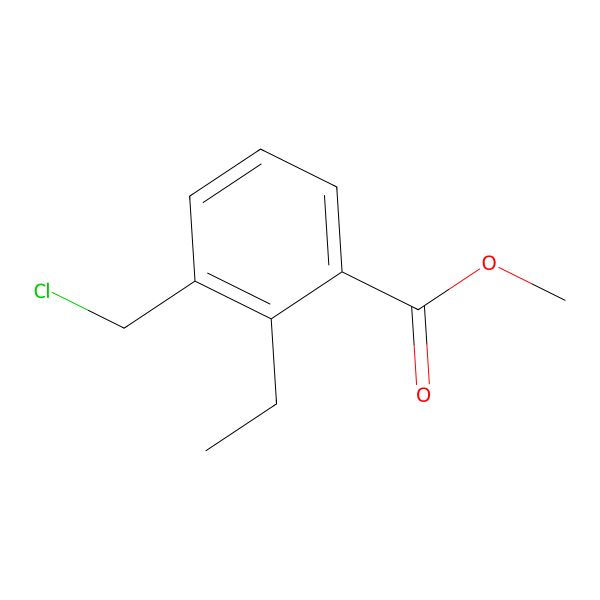 Methyl 3-(chloromethyl)-2-ethylbenzoate molecular structure, CAS 2386072-02-0