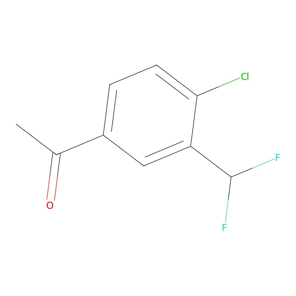 1-[4-Chloro-3-(difluoromethyl)phenyl]ethanone molecular structure, CAS 2386072-20-2