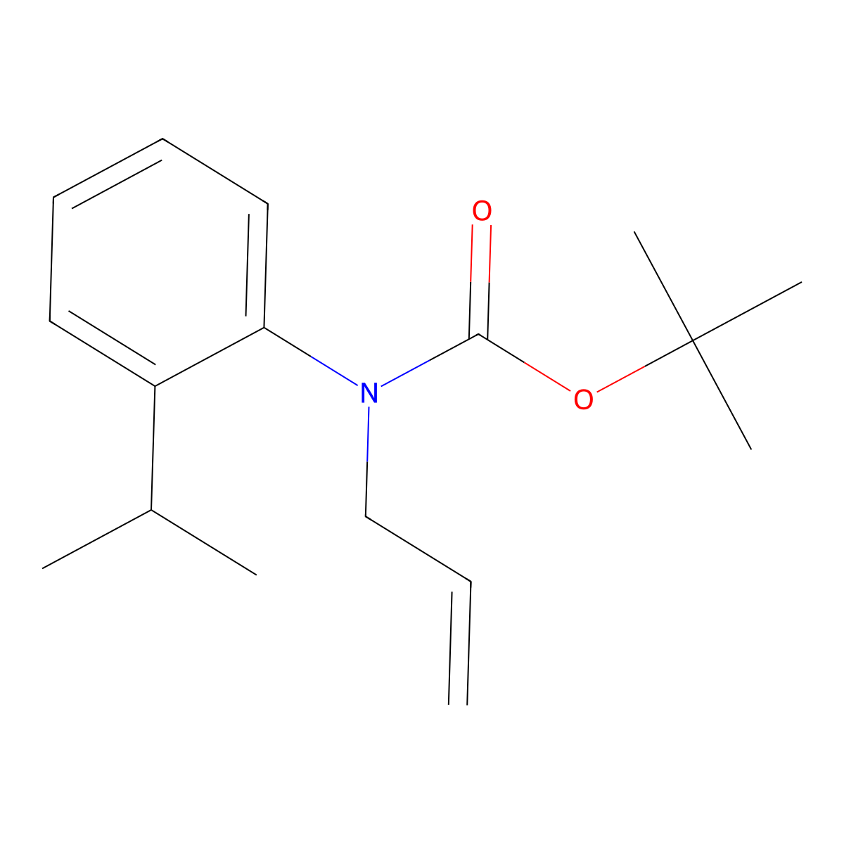 tert-butyl N-(prop-2-en-1-yl)-N-[2-(propan-2-yl)phenyl]carbamate molecular structure, CAS 2386075-85-8