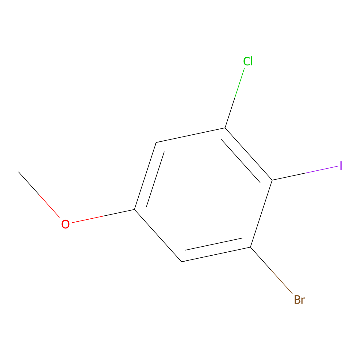 1-bromo-3-chloro-2-iodo-5-methoxyBenzene molecular structure, CAS 2386078-27-7