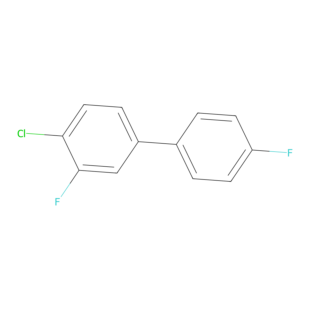 4-Chloro-3,4'-difluoro-1,1'-biphenyl molecular structure, CAS 2386082-36-4