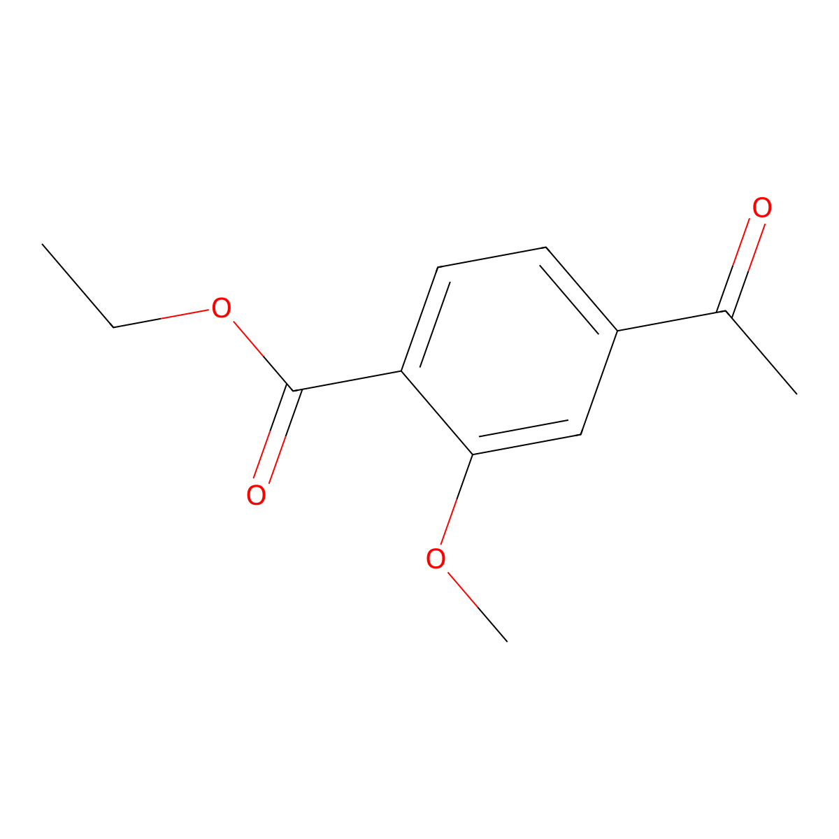 Ethyl 4-acetyl-2-methoxybenzoate molecular structure, CAS 2386084-11-1