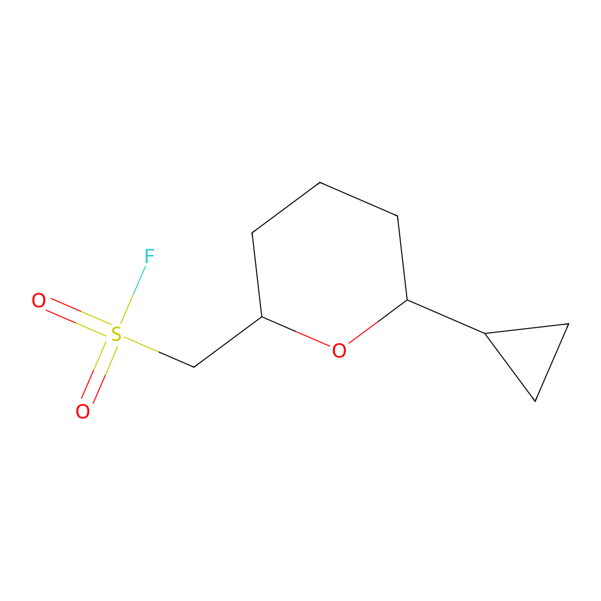 (6-Cyclopropyloxan-2-yl)methanesulfonyl fluoride molecular structure, CAS 2386085-03-4