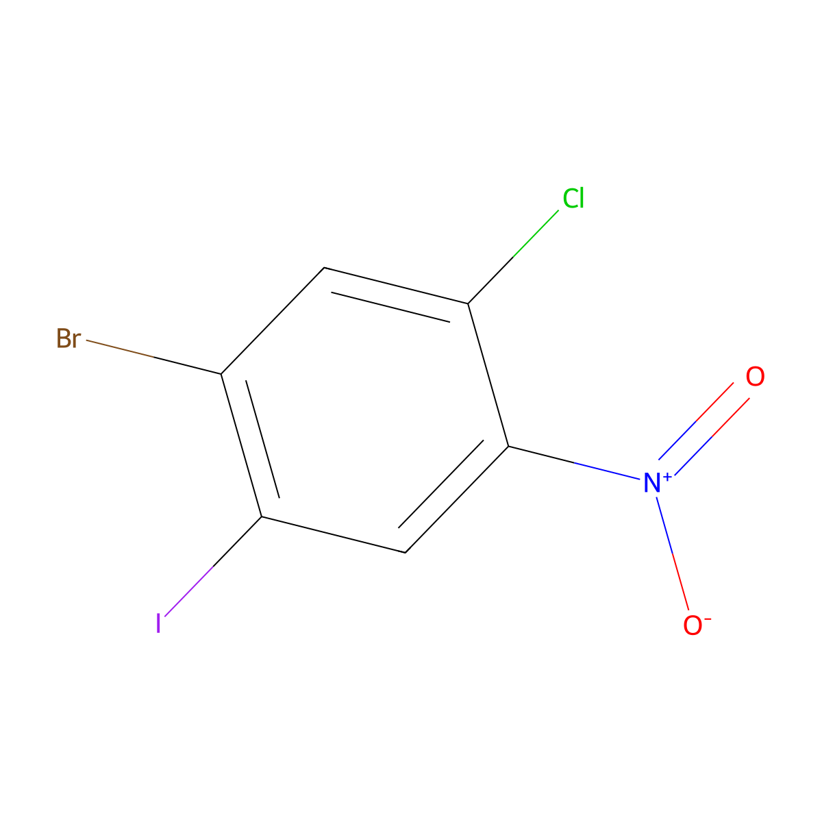 1-Bromo-5-chloro-2-iodo-4-nitrobenzene molecular structure, CAS 2386092-12-0