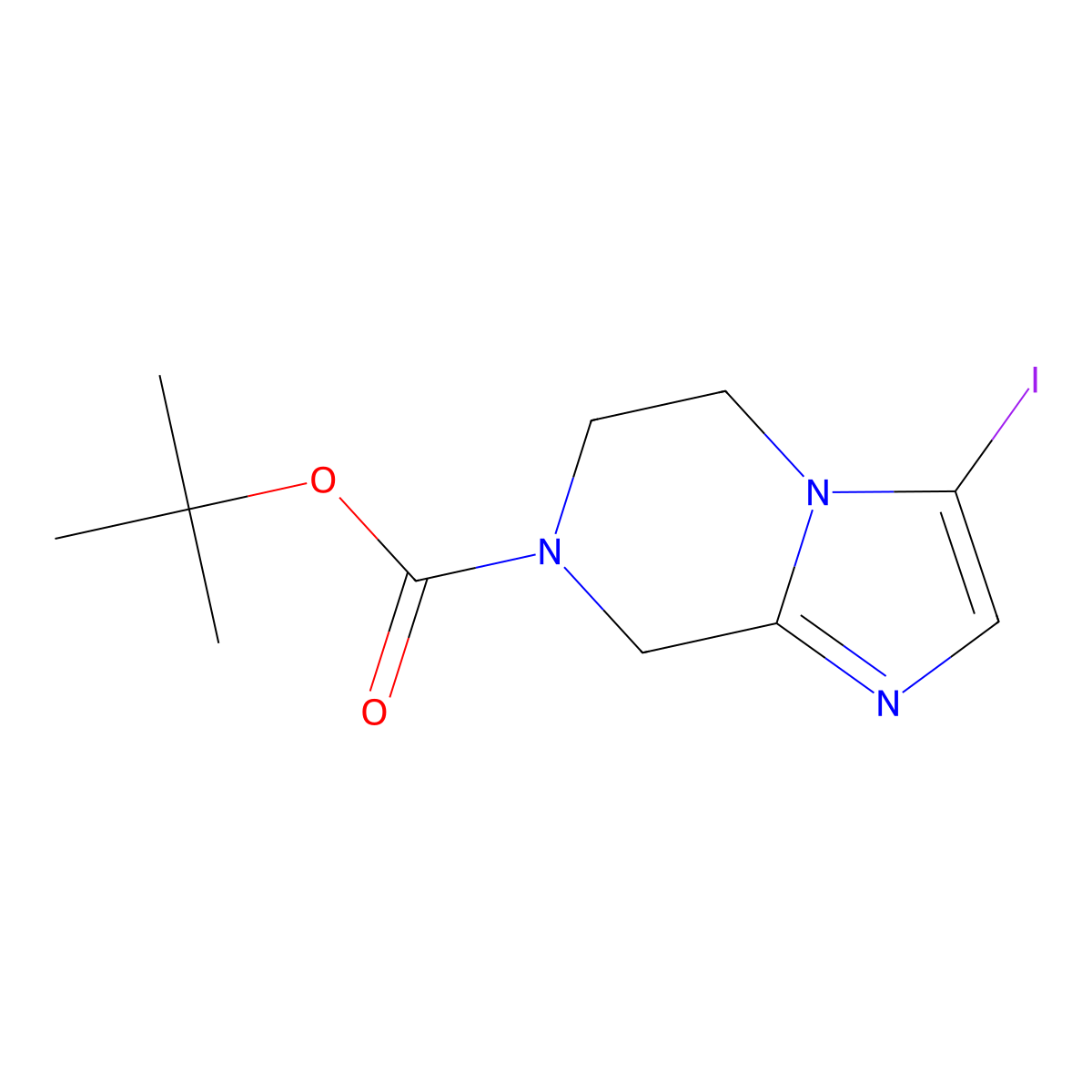 tert-butyl 3-iodo-5,6-dihydroimidazo[1,2-a]pyrazine-7(8H)-carboxylate molecular structure, CAS 2386092-38-0