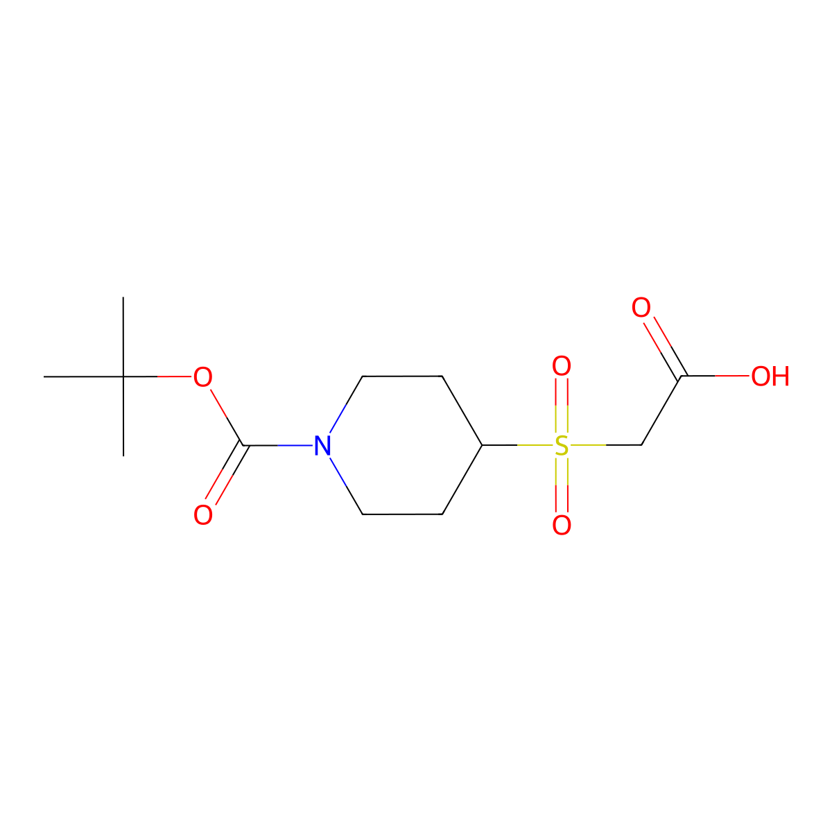 2-({1-[(Tert-butoxy)carbonyl]piperidin-4-yl}sulfonyl)acetic acid molecular structure, CAS 2386104-73-8
