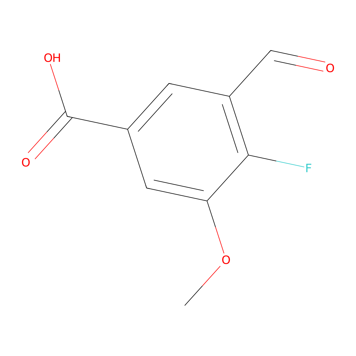 4-Fluoro-3-formyl-5-methoxybenZoic acid molecular structure, CAS 2386117-75-3