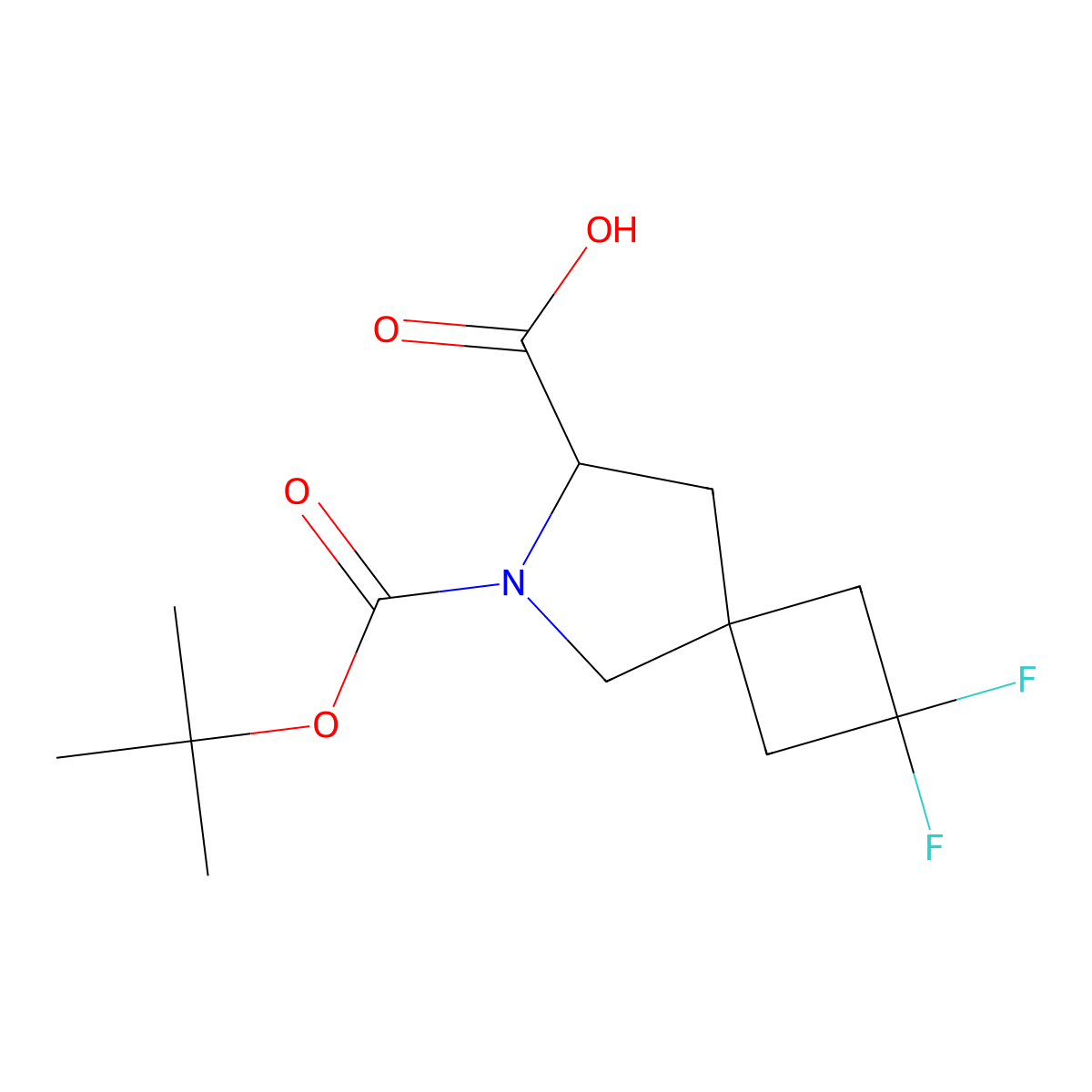6-Tert-butoxycarbonyl-2,2-difluoro-6-azaspiro[3.4]octane-7-carboxylic acid molecular structure, CAS 2386127-29-1