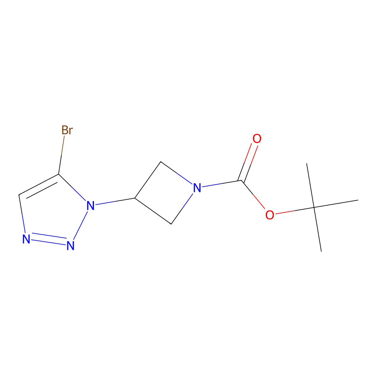 Tert-butyl 3-(5-bromotriazol-1-yl)azetidine-1-carboxylate molecular structure, CAS 2386131-73-1