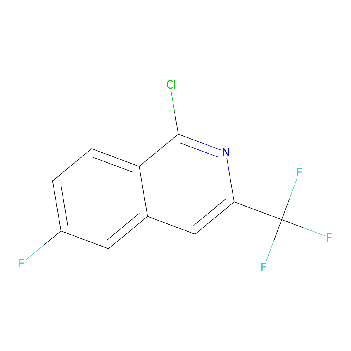1-Chloro-6-fluoro-3-(trifluoromethyl)isoquinoline molecular structure, CAS 2386134-96-7