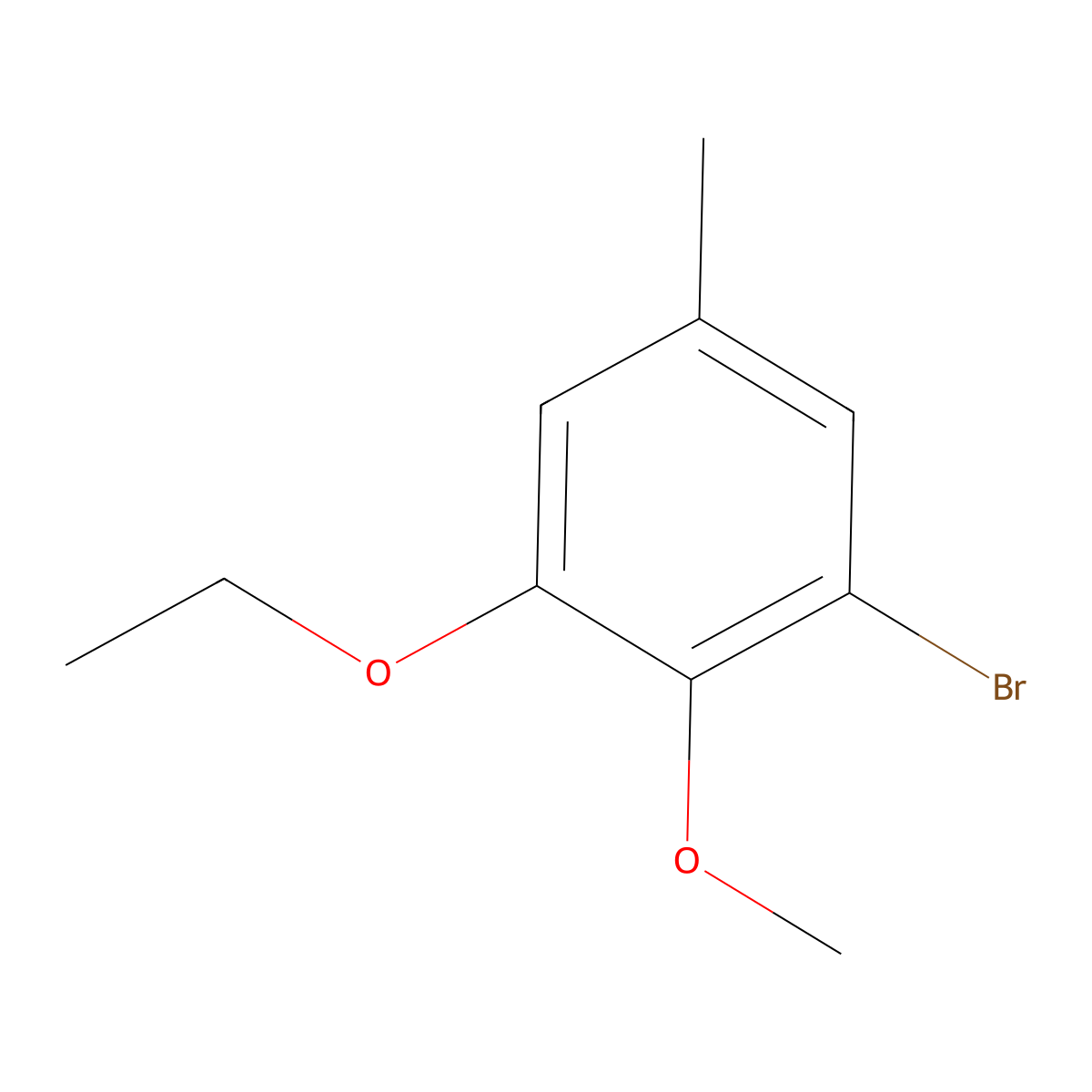 1-Bromo-3-ethoxy-2-methoxy-5-methylbenzene molecular structure, CAS 2386135-46-0