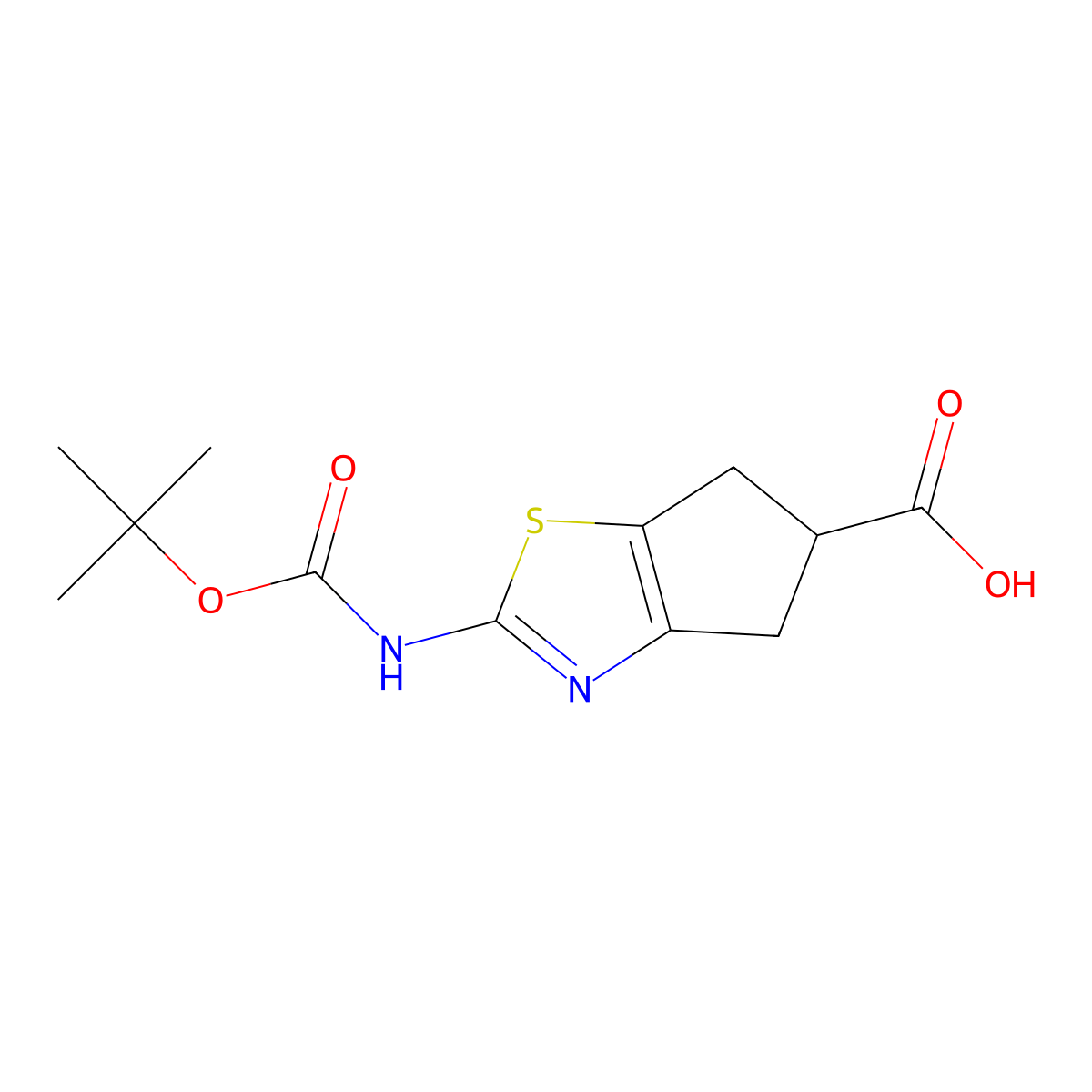 2-(Boc-amino)-5,6-dihydro-4H-cyclopenta[d]thiazole-5-carboxylic Acid molecular structure, CAS 2386140-89-0