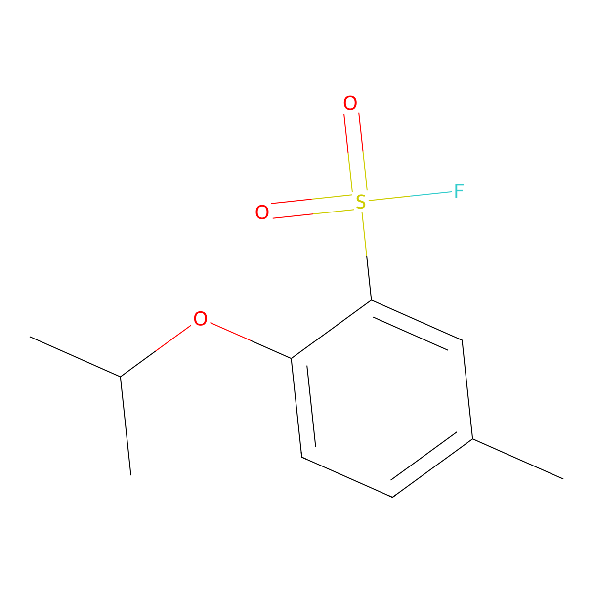5-Methyl-2-(propan-2-yloxy)benzene-1-sulfonyl fluoride molecular structure, CAS 2386143-75-3