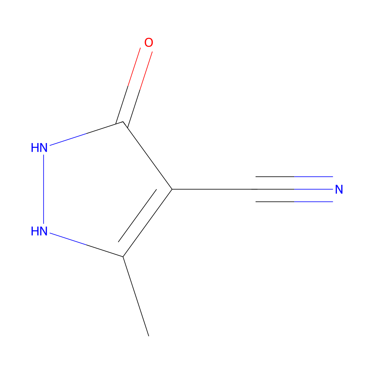 5-hydroxy-3-methyl-1H-pyrazole-4-carbonitrile molecular structure, CAS 2386144-32-5