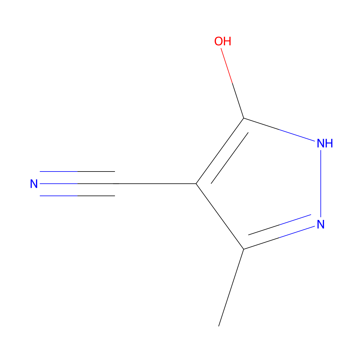 5-hydroxy-3-methyl-1H-pyrazole-4-carbonitrile molecular structure, CAS 2386144-32-5
