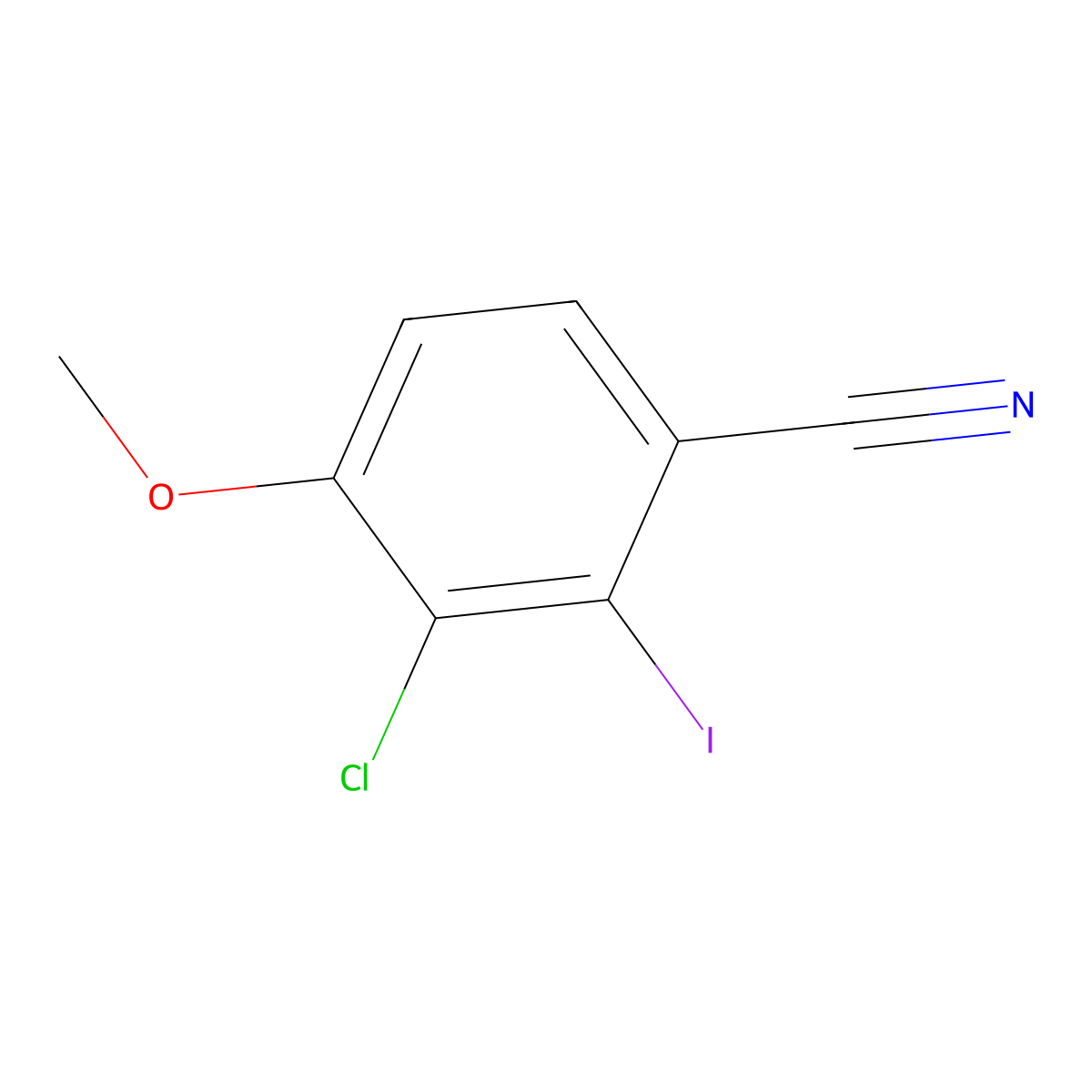 3-Chloro-2-iodo-4-methoxybenzonitrile molecular structure, CAS 2386149-90-0