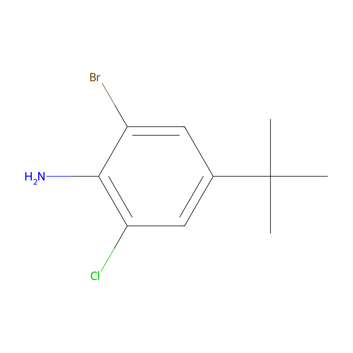 2-Bromo-4-(tert-butyl)-6-chloroaniline molecular structure, CAS 2386160-27-4