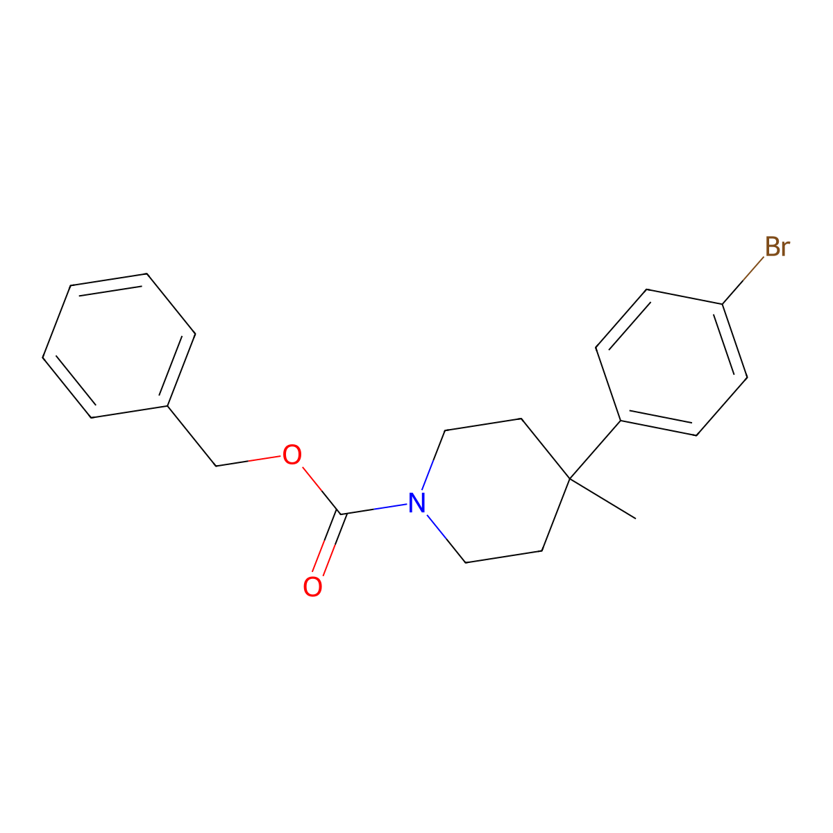 Benzyl 4-(4-bromophenyl)-4-methylpiperidine-1-carboxylate molecular structure, CAS 2386164-85-6