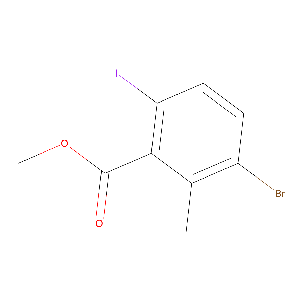 Methyl 3-bromo-6-iodo-2-methylbenzoate molecular structure, CAS 2386166-85-2