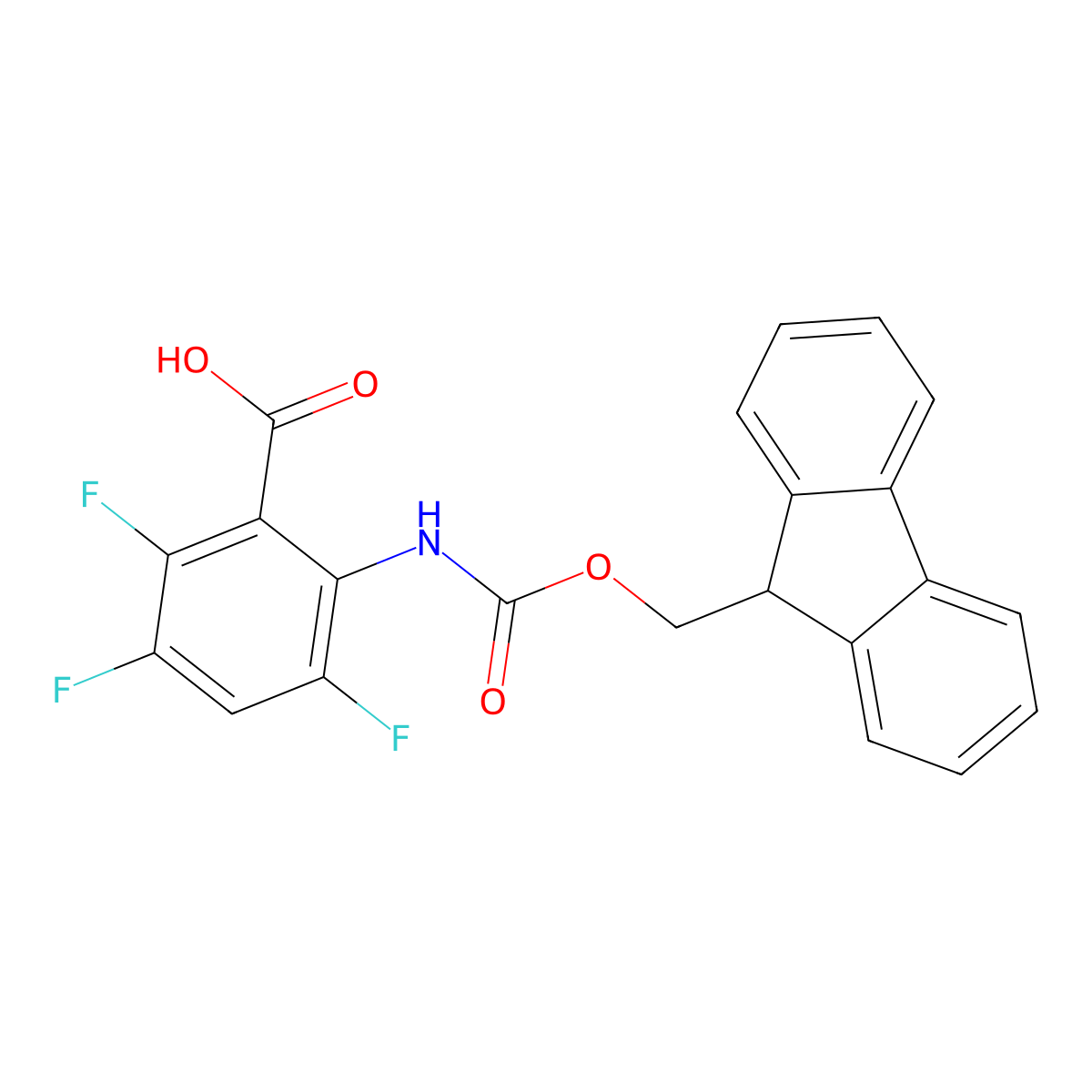 2-({[(9H-fluoren-9-yl)methoxy]carbonyl}amino)-3,5,6-trifluorobenzoic acid molecular structure, CAS 2386168-67-6